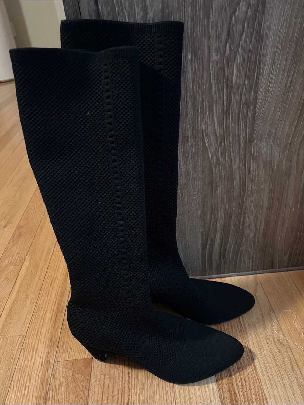 Eileen Fisher Knit Stretch Knee-High Boots - Black size 6